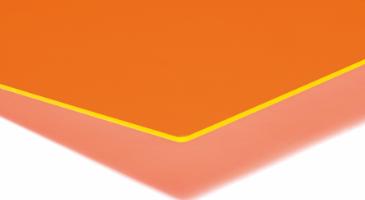 Støbt akrylplade med lysende kant, Fluorescerende orange